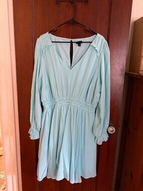 Torrid Chiffon Spring Dress, Aqua, Size 2 (18/20 equivalent)